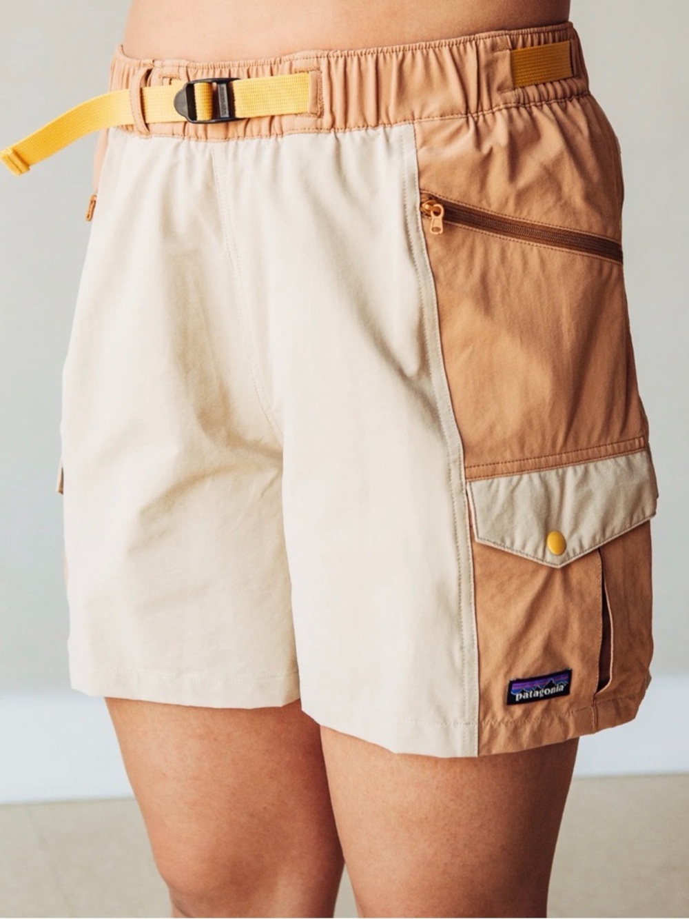 Patagonia Women’s Utility Shorts Colorblock Tan Brown Outdoor